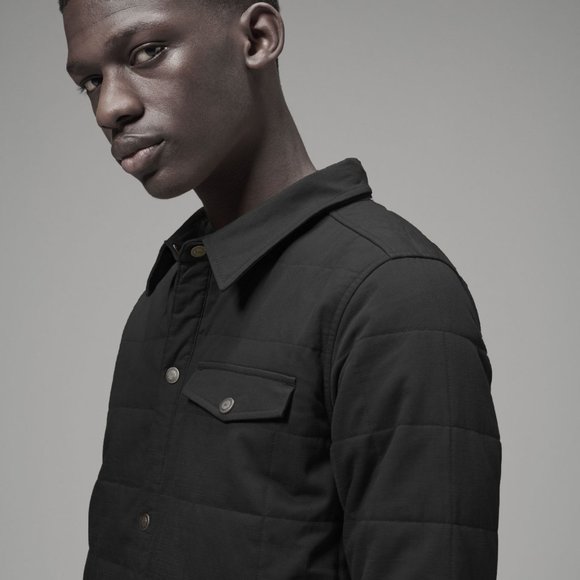 Men's Quilted Jacket Shirt BLACK (MTJ-004) - Picture 3 of 7